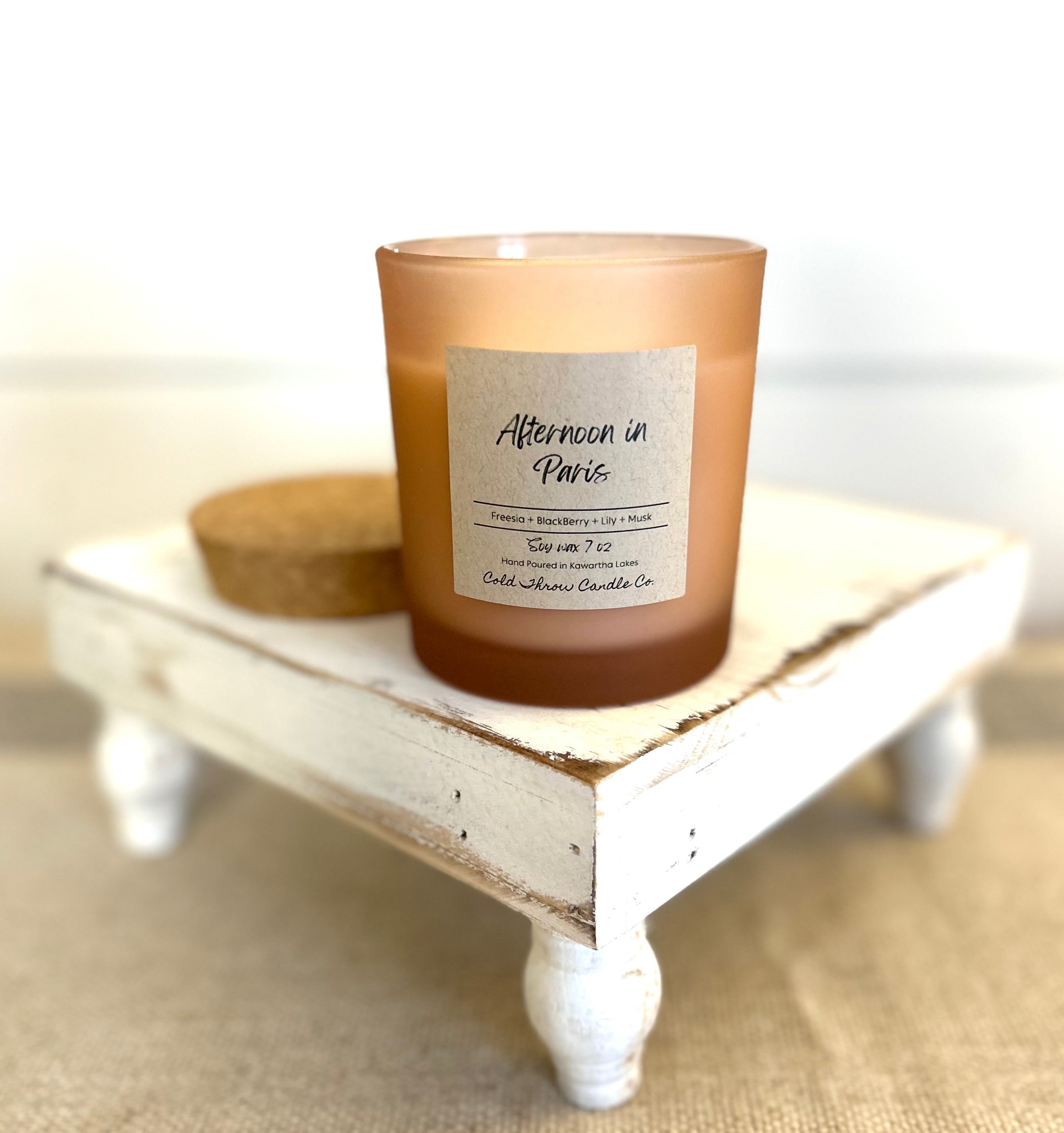 6 oz Frosted Ballet Pink Afternoon in Paris Cold Throw Candle Co.