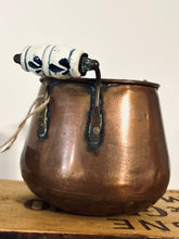 Load image into Gallery viewer, Copper Pot with Hand-Painted Ceramic Handles #26-167
