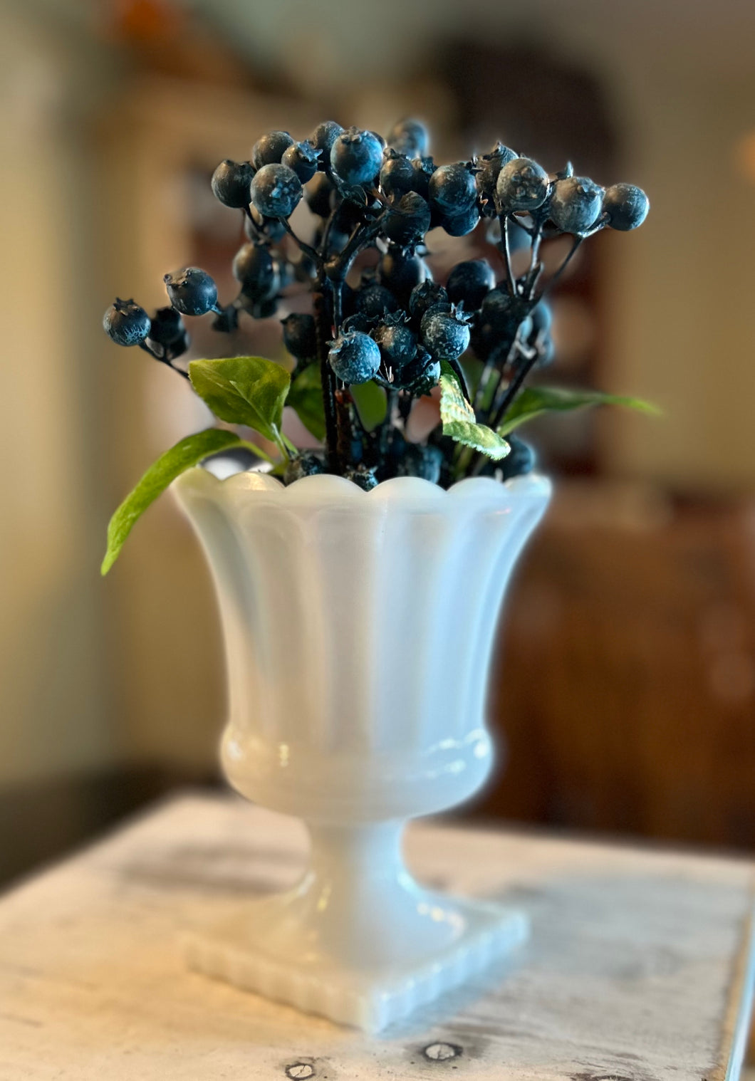 Vintage Milk Glass Chalice