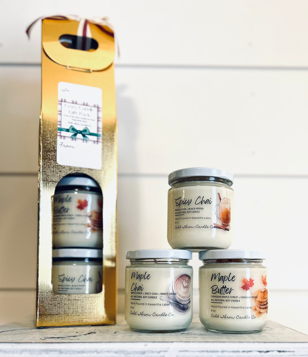 Cozy Candle Gift Pack - 3 - 8oz Candles