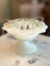 Load image into Gallery viewer, Vintage Milk Glass Compote with Floral Frog (Small)
