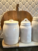 Load image into Gallery viewer, Antique Salt Glazed Cookie Jar with Lid

