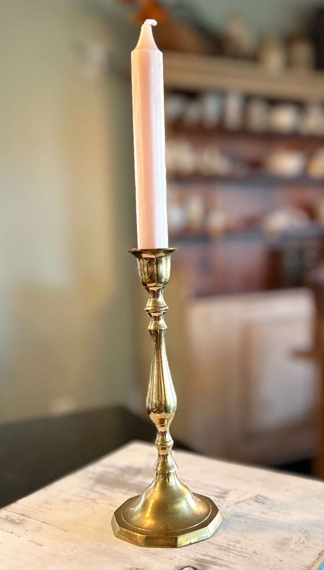 Vintage Tall Brass Candle Stick Holder
