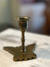 Load image into Gallery viewer, Vintage Brass Butterfly Candle Holder
