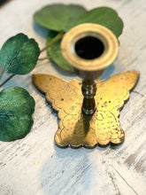 Load image into Gallery viewer, Vintage Brass Butterfly Candle Holder
